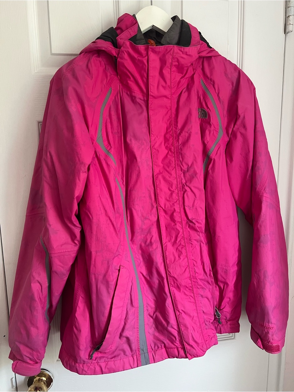 The North Face Girls' Bright Pink Hooded Rain Jacket